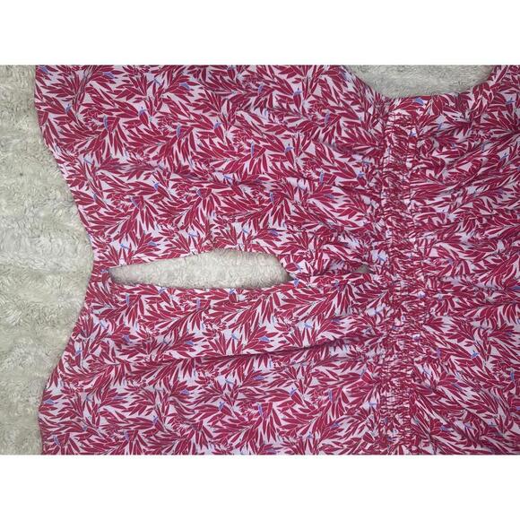 Lulus Dondi red/blue/white tomato girl tie-front short sleeve romper Size Small - Picture 8 of 10